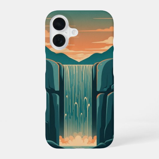 Retro Mystic Waterfall iPhone 16ケース (裏面)