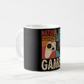 Retro Natural Born Gamer Funny コーヒーマグカップ (正面左)