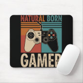 Retro Natural Born Gamer Funny マウスパッド (マウス)