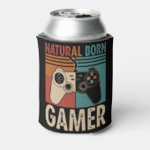 Retro Natural Born Gamer Funny 缶クーラー (缶裏面)