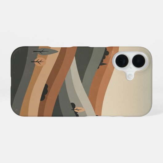 Retro Natural Hill iPhone 16ケース (裏面横)