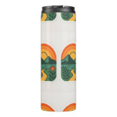 Retro Nature Sunset – Vintage Mountain タンブラー (裏面)