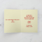 Retro Naughty Santa Deez Nuts Funny Christmas カード (内部)