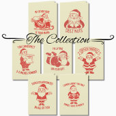 Retro Naughty Santa Funny Rude Christmas カード
