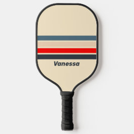 Retro Nautical Rainbow Across Striping with Name ピックルボールラケット