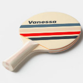 Retro Nautical Rainbow Angled Striping with Name 卓球ラケット (正面アングル)