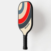 Retro Nautical Rainbow Circle Stripe with Name ピックルボールラケット (左)