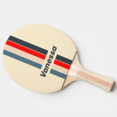 Retro Nautical Rainbow Pin Striped with Name 卓球ラケット (横)