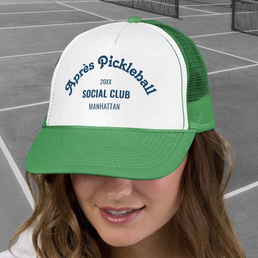 Retro Navy Après Pickle Ball Social Club Green  キャップ