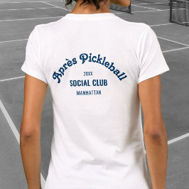 Retro Navy Après Pickle Ball Social Club White Tシャツ