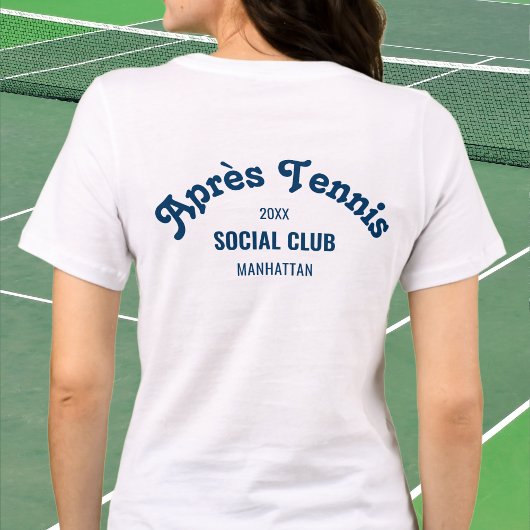 Retro Navy Après Tennis Social Club Custom White トライブレンドTシャツ