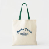 Retro Navy Après Tennis Social Club Green Handle トートバッグ (正面)