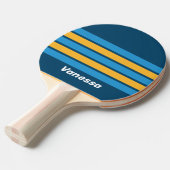 Retro Navy Blue Across Striping with Name 卓球ラケット (正面アングル)