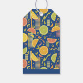 Retro Navy Blue Summer Citrus Fruit Birthday ギフトタグ (裏面)