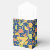Retro Navy Blue Summer Citrus Fruit Birthday フェイバーボックス (オープン)
