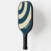 Retro Navy Fade Three Circle Stripe with Name ピックルボールラケット (左)