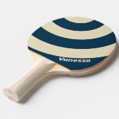 Retro Navy Fade Three Circle Stripe with Name 卓球ラケット (正面アングル)