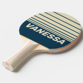 Retro Navy Fade Three Horizon Striping with Name 卓球ラケット (正面アングル)