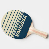 Retro Navy Fade Three Horizon Striping with Name 卓球ラケット (横)