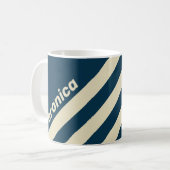 Retro Navy Fade Three Stripes with Name コーヒーマグカップ (正面左)