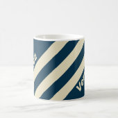 Retro Navy Fade Three Stripes with Name コーヒーマグカップ (中央)
