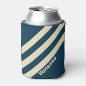 Retro Navy Fade Three Stripes with Name 缶クーラー (缶正面)