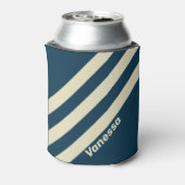 Retro Navy Fade Three Stripes with Name 缶クーラー (缶裏面)