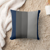 Retro Navy Gray Vertical Stripes クッション (ブランケット)