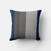 Retro Navy Gray Vertical Stripes クッション (裏面)