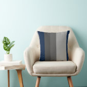 Retro Navy Gray Vertical Stripes クッション (椅子)