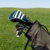 Retro Navy Three Across Striping with Name ゴルフヘッドカバー (インサイチュ)