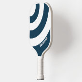 Retro Navy Three Circle Stripe with Name ピックルボールラケット (左)