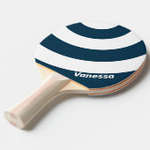 Retro Navy Three Circle Stripe with Name 卓球ラケット (正面アングル)