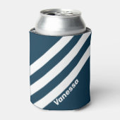 Retro Navy Three Stripes with Name 缶クーラー (缶正面)