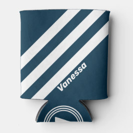 Retro Navy Three Stripes with Name 缶クーラー