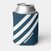 Retro Navy Three Stripes with Name 缶クーラー (缶裏面)