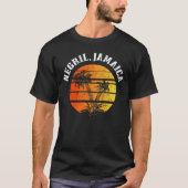 Retro Negril Jamaika Strand Sonnenuntergang Tシャツ (正面)