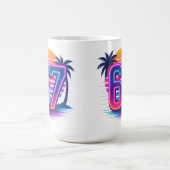 Retro Neon 67 Aesthetic コーヒーマグカップ (中央)