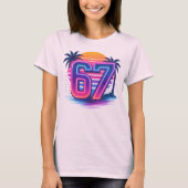 Retro Neon 67 Aesthetic Tシャツ (正面)
