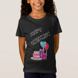Retro Neon Bubble Text Happy Birthday  Tシャツ