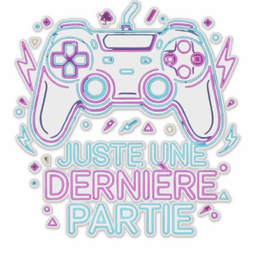 Retro Neon Gamer Sticker - シール (正面)