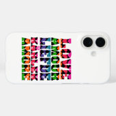Retro Neon Heart Pattern Typography Love Graphic  Case-Mate iPhoneケース (裏面 (横))