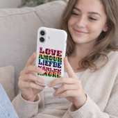 Retro Neon Heart Pattern Typography Love Graphic  Case-Mate iPhoneケース