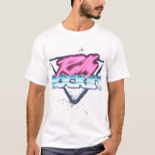 Retro Neon Rally Rocket Design Tシャツ (正面)