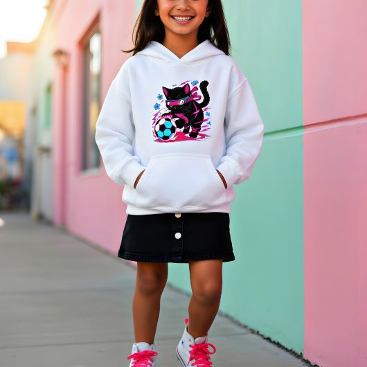 Retro Neon Soccer Cat Fun Gift for Players