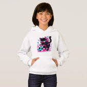 Retro Neon Soccer Cat Fun Gift for Players (正面フル)