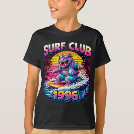 Retro Neon Surf Hippo Shirt – Surf Club 1996 Vapor Tシャツ