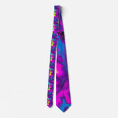 Retro Neon Tie-Dye Custom Necktie ネクタイ (裏面)
