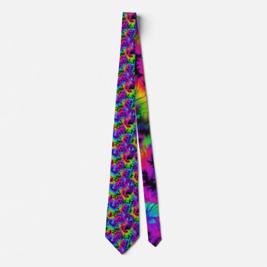 Retro Neon Tie-Dye Custom Necktie ネクタイ (正面)