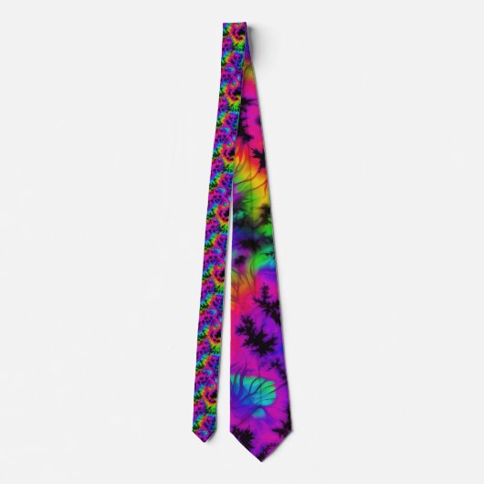 Retro Neon Tie-Dye Custom Necktie ネクタイ (裏面)